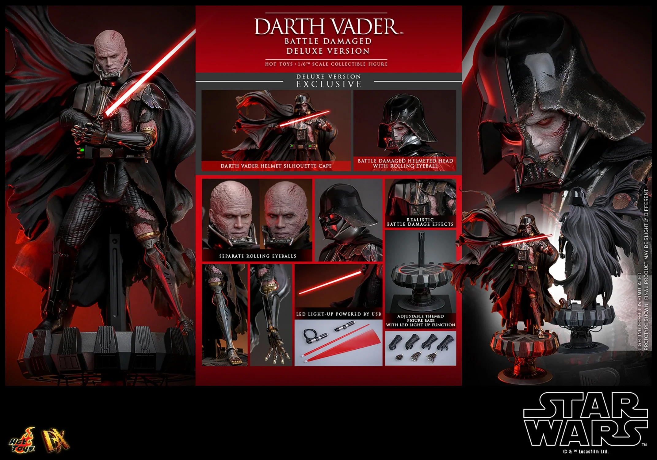 Hot Toys 1/6 Scale Darth Vader (Battle Damaged) – Deluxe Version - Image 14