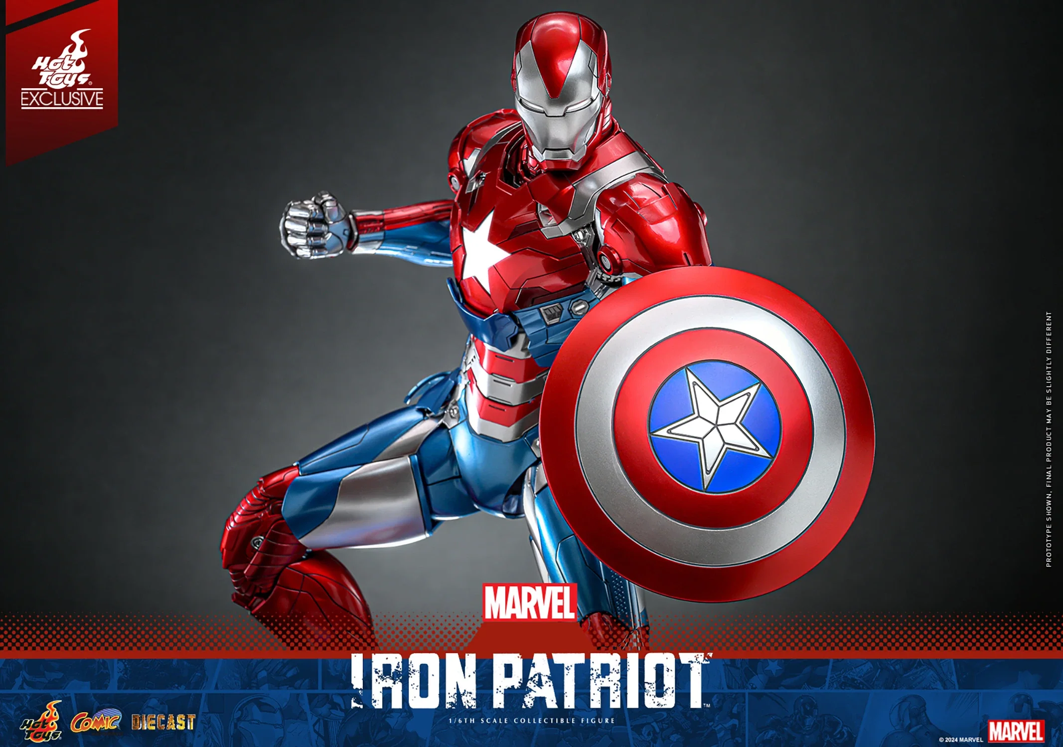 Marvel: Hot Toys 1/6 Scale Action Figure: Iron Patriot - Image 5