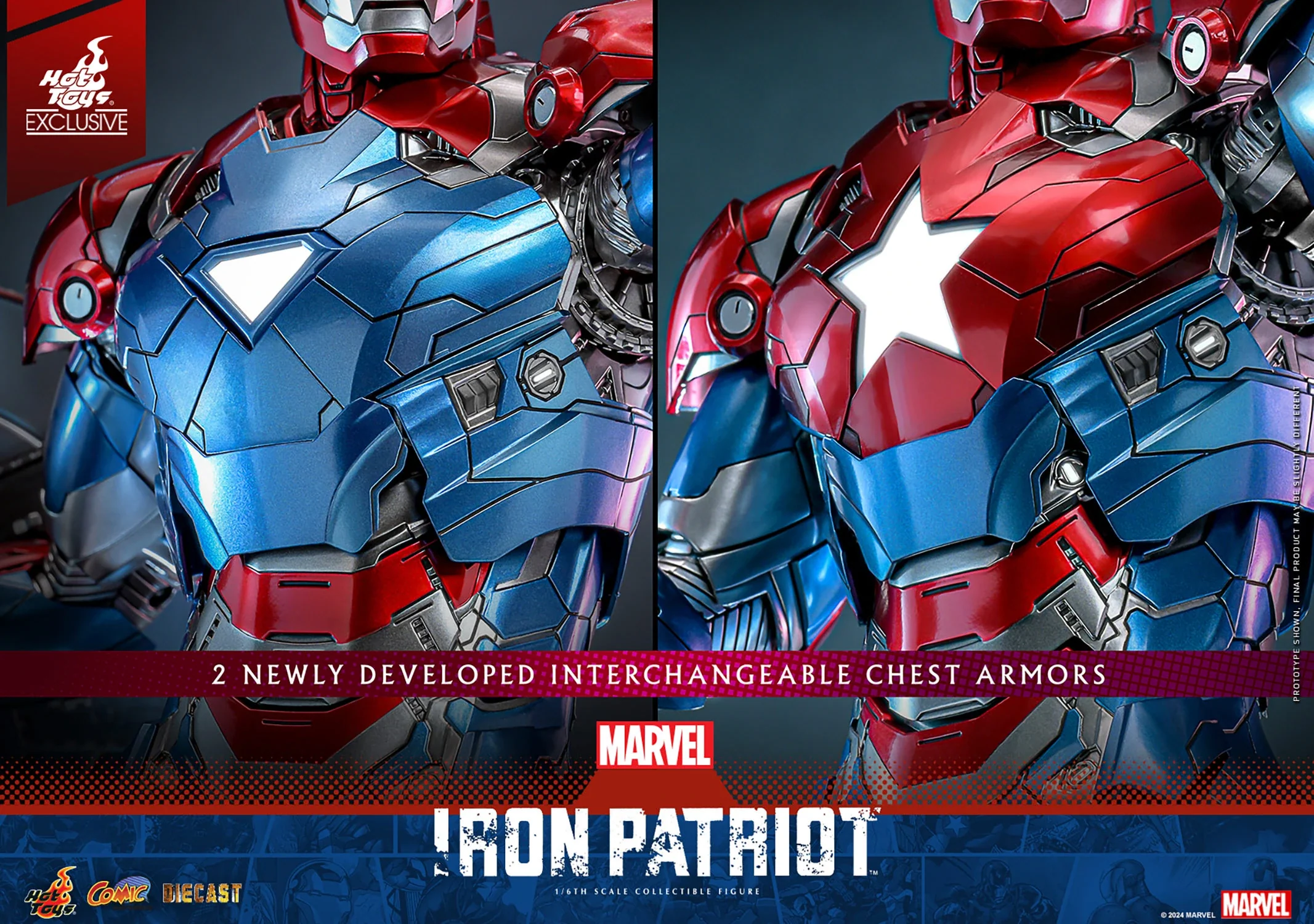 Marvel: Hot Toys 1/6 Scale Action Figure: Iron Patriot - Image 6