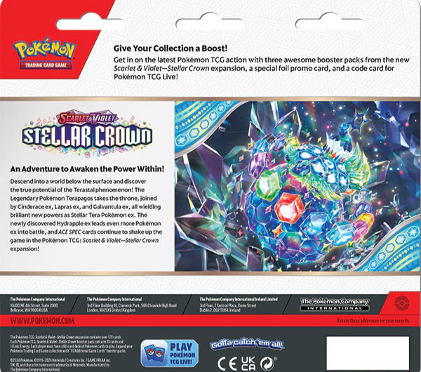 Pokémon TCG: Scarlet & Violet — Stellar Crown 3-Pack Blister (Tinkaton) - Image 2