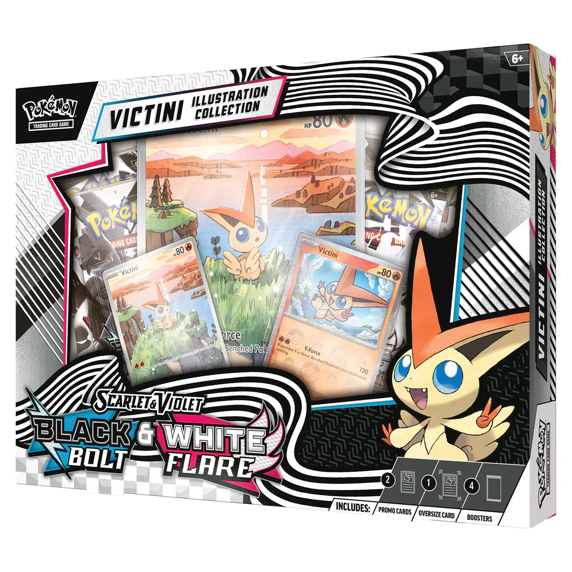 Pokémon TCG: Scarlet & Violet 10.5 – Black & White Victini Illustration Collection Box - Image 2
